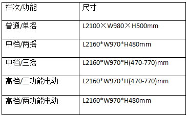 广州昊康病床尺寸